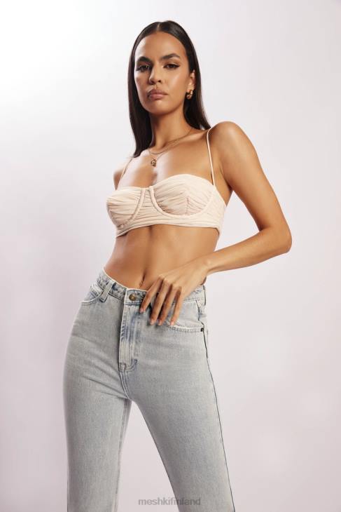 Meshki tessa mesh ruched cup bralette 40RL1207 vaatetus kerma