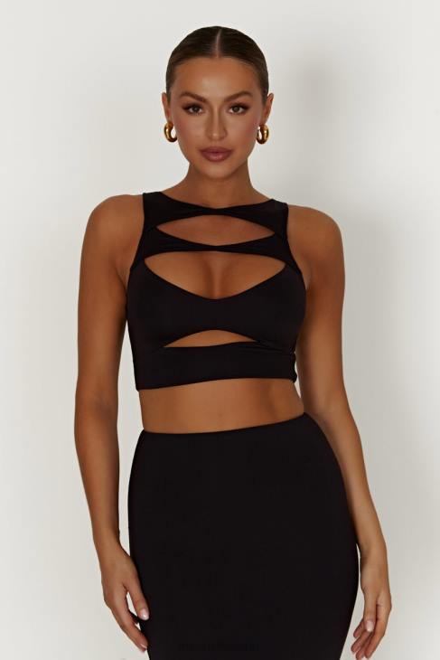 Meshki chloe leikattu crop top 40RL855 vaatetus musta