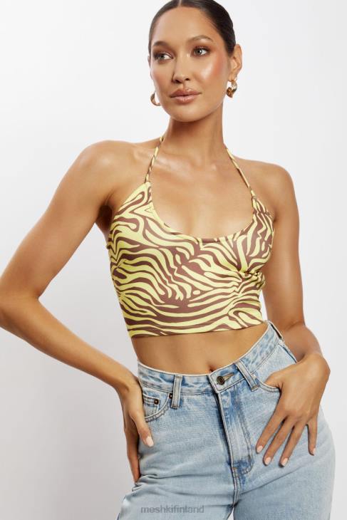 Meshki joelle halter crop toppi 40RL1154 vaatetus seepraprintti - Sulje napsauttamalla kuva