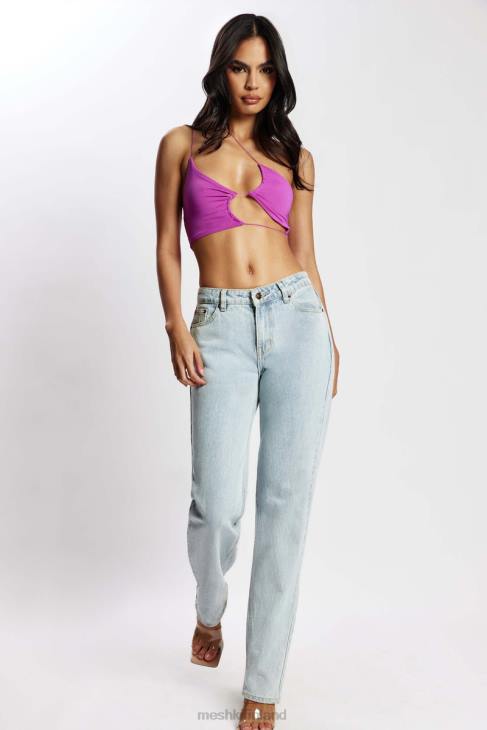 Meshki montana ruched leikattu crop top 40RL1149 vaatetus violetti