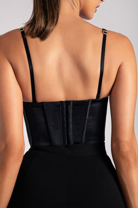 Meshki alexina ketjun hihna korsetti bustier 40RL1107 vaatetus musta